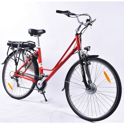 จักรยานไฟฟ้าสำหรับสุภาพสตรีน้ำหนักเบากันน้ำ 19mph 6Speed ​​Multimode