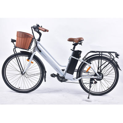 จักรยานไฟฟ้าสำหรับสุภาพสตรีน้ำหนักเบา 6 สปีด, จักรยานไฟฟ้าสำหรับผู้หญิง 25 กม. / ชม. พร้อมตะกร้า