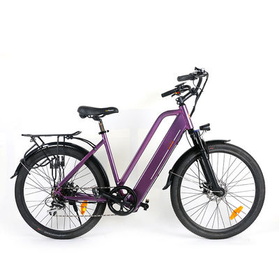 จักรยานไฟฟ้าน้ำหนักเบา 27.5 นิ้วผู้หญิง 20MPH ก้าวผ่านจักรยานไฟฟ้าสำหรับผู้หญิง